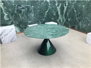 Stone Interior Cafe Table Green Marble Office Furniture