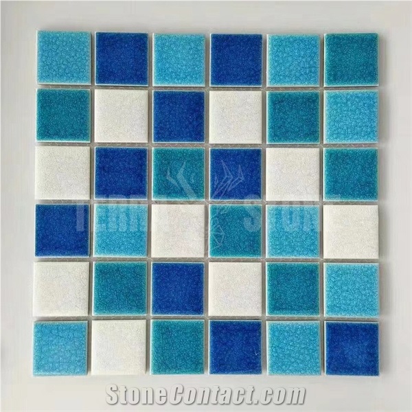 Blue Ceramic Swimming Pool Mosaic Tile