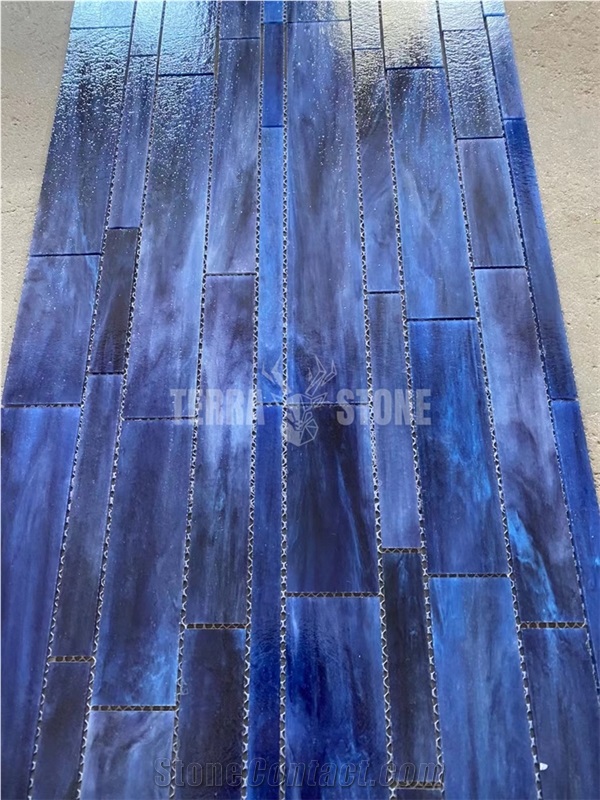 Blue Glass Panel Stained Glass Tile