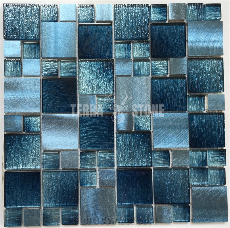 Building Materials Aluminum Glass Mixed Mosaic Tiles
