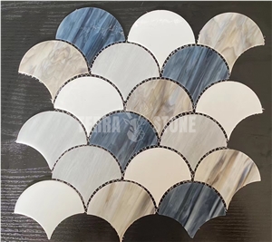 Iredescent Glass Mosaic Tile Fish Scale Design