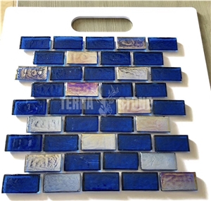 Iridescent Glass Mosaic Tile Blue Mosaics