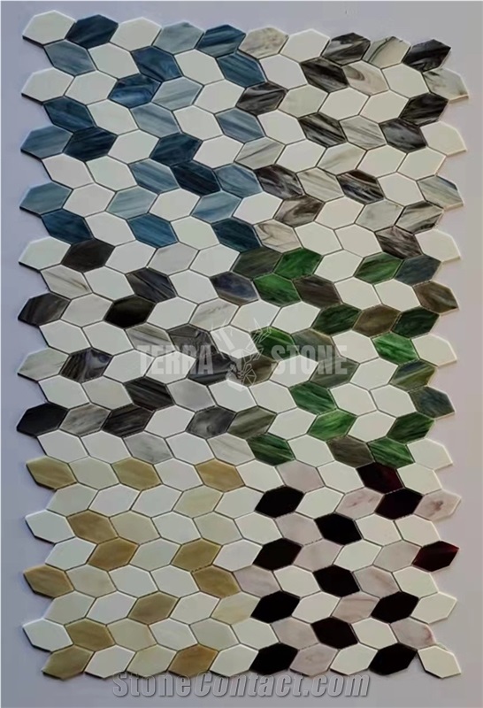 Mosaic Tiles Rectangular Square Decorated Glass Mosaic Tiles