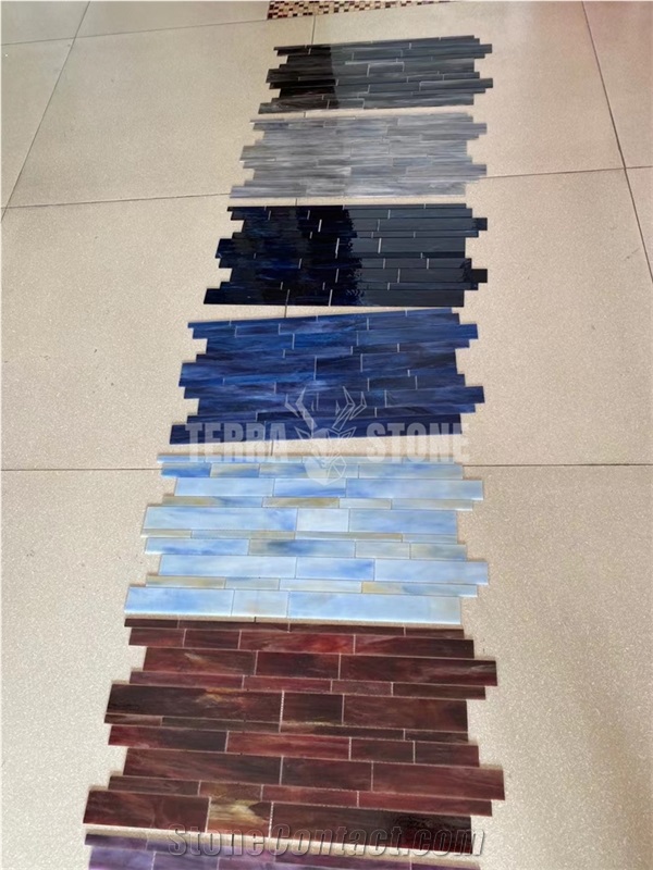 Mosaic Tiles Rectangular Square Decorated Glass Mosaic Tiles