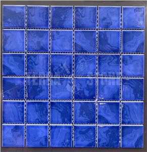 Non-Slip Ceramic Blue Mosaic For Swimming Pool Tiles