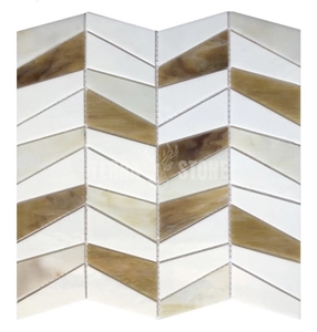 Stained Glass Herringbone Mosaic Patterns For Wall