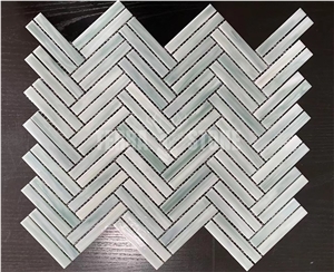 Stained Glass Herringbone Tile Mosaic Patterns For Wall