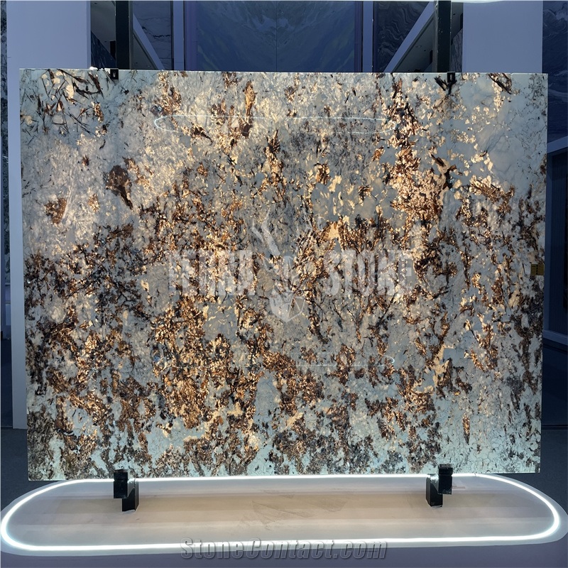 Attractive Gold Luxury Stone Backlit Translucent Wall Panel