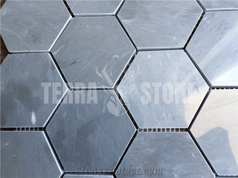 Bardiglio Gray Marble 2" Hexagon Polished Mosaic Tile
