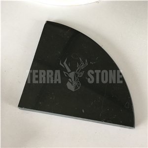 Black Nero Marquina Marble Bathroom Corner Shelf