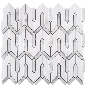 Carrara And Thassos White Marble Waterjet Mosaic Tile