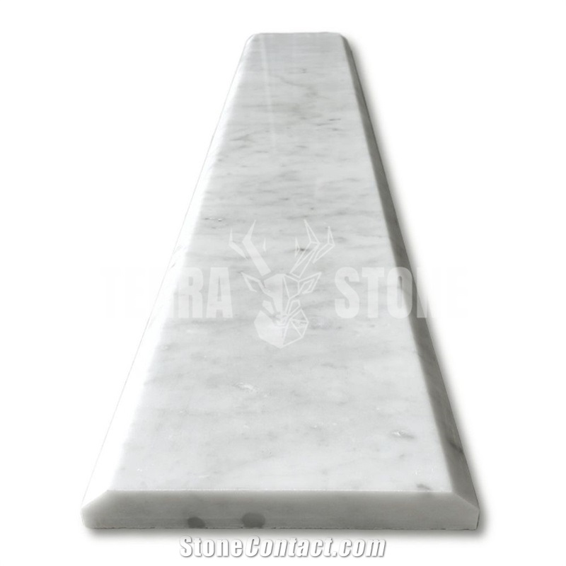Carrara White Marble 6X36 Saddle Threshold Beveled Tile