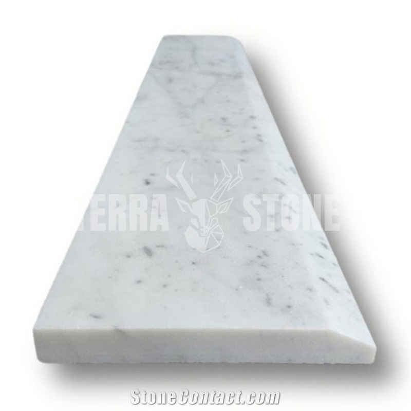 Carrara White Marble 6X36 Saddle Threshold Single Beveled