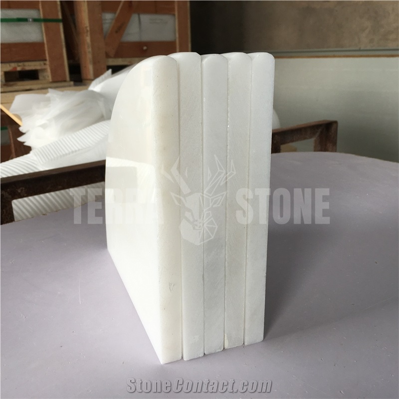 China White Onyx Corner Shelf For Bathroom Shower