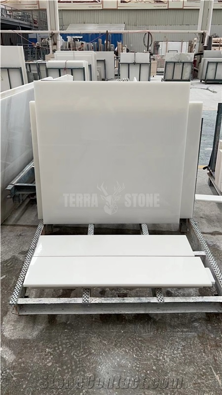 Chinese Pure White Onyx Polished Jade Slabs Wall Tiles