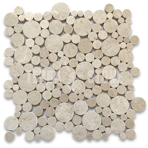 Crema Marfil Marble Bubble Round Paramount Mosaic Tile