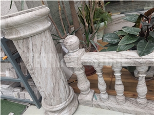 Customized Natural Marble Brown Sands Stone Balustrades, Railings