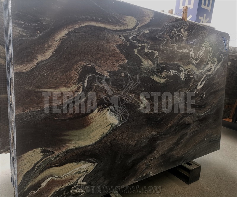 Customized Natural Marble Stone Cut-To-Size Purple Landscape