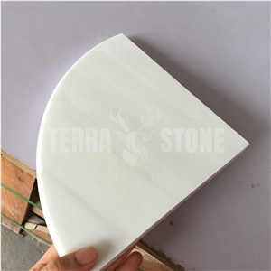 Dolomite White Marble Corner Shelf For Bathroom