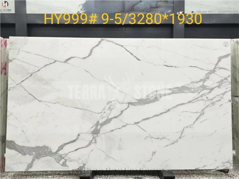 Italy Calacatta White Marble Slab And Tile Polished For Wall