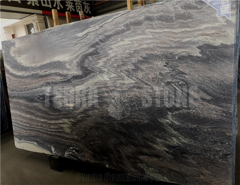 Italy Factory Cheap Natural Purple Landscape Marble Slabs