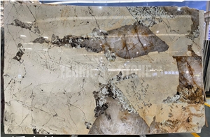 Large Polish Pandora Granite Slab Transmit Light
