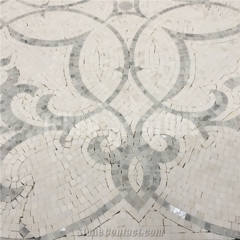 Marble Mosaic Floor Flower Murals Stone Chips Wall Art
