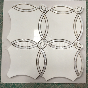 Mother Of Pearl Shell Floral Tile Waterjet Mosaic Marble