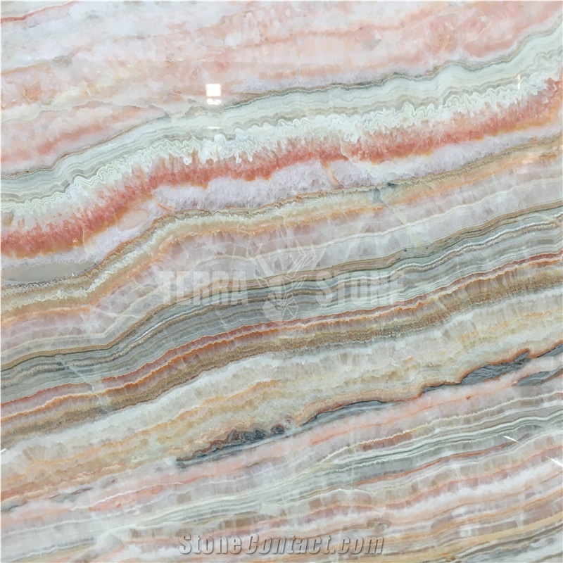 Pink Rainbow Onyx Slabs With Factory Price