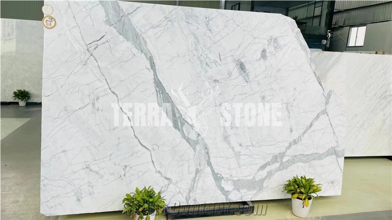 Statuario Carrara Marble Block, Italy White Marble