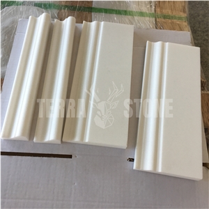 Thassos Crystal White Marble Baseboard Crown Molding