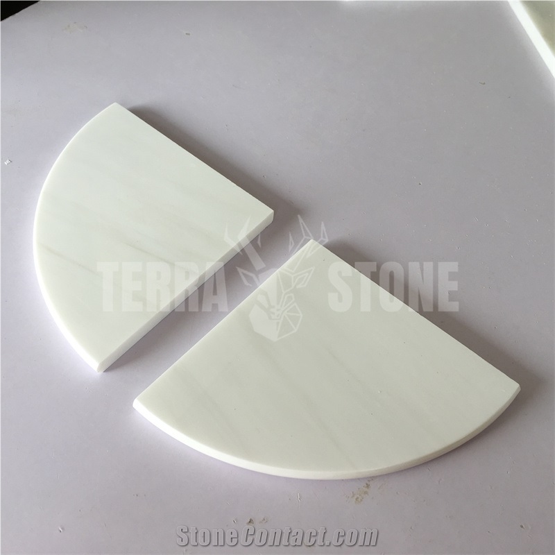 White Marble Soap Dish Corner Shelf For Bathroom