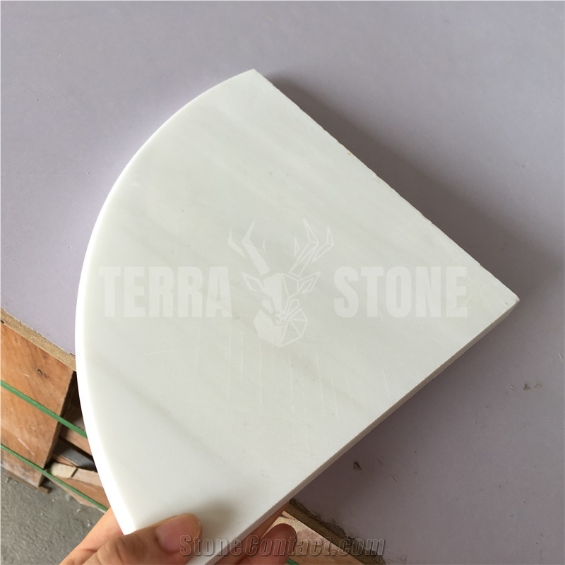 White Marble Soap Dish Corner Shelf For Bathroom