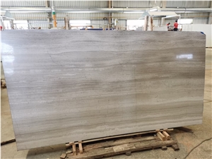 White Wood Marble Athens Silver Marble Polishing  Slab