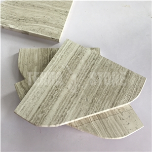 White Wood Veins Marble Corner Shelf