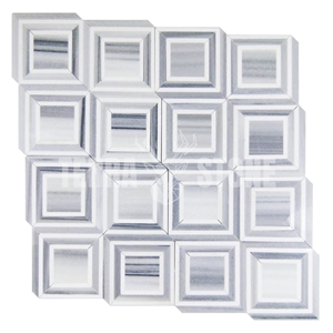 Zebra And White Thassos Marble Waterjet Mosaic Tile