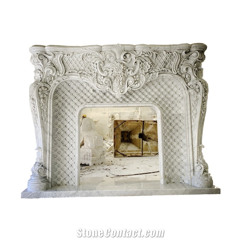 Carrara Marble Fireplace Mantel