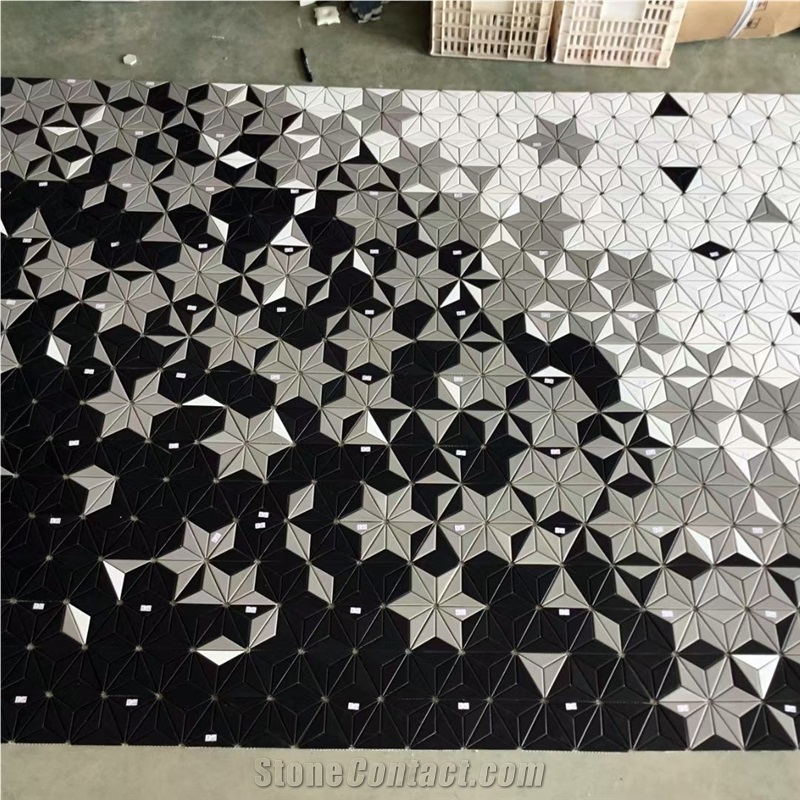 White And Black Marble Mosaic Tiles