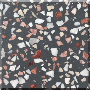 Grey Terrazzo Abstract Background Vector Image Pink White