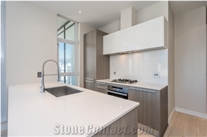 Snow White Quartz Pure White Quartz Kitchen Top Artificial Stone