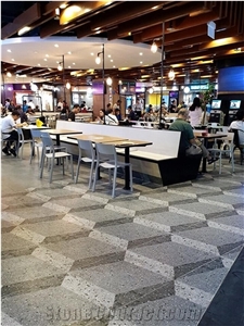 White Terrazzo Pattern Terrazzo Waterjet Flooring Pattern