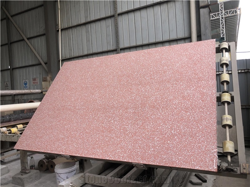 Wholesale Diamond Pink Terrazzo Red Terrazzo Solid Stone