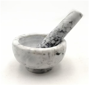 Carrara White Marble Garlic Sprout Pestles Mortars Stone