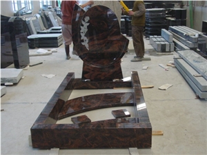 European Aurora Red Granite Headstone Gravestone Monuments