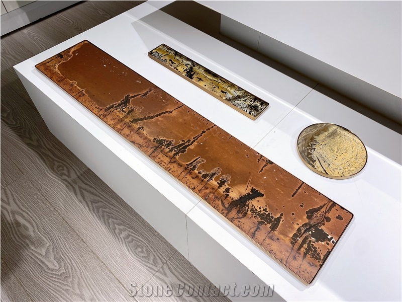 Fossil Mint Fossil Stone Tea Tray Teaboard Artifacts