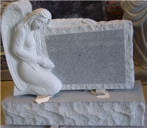 G603 Light Grey Granite Monuments/Headstone With Angels