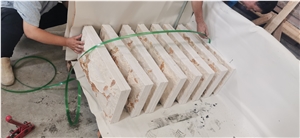 Galala Beige Marble Mushroom Tile Split Finish Wall Stone