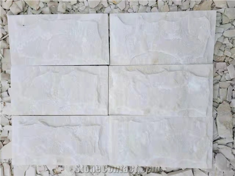 White Quartzite Mushroom Split Wall Cladding Facade