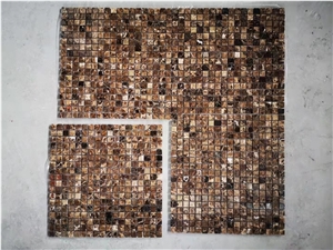Wholesale Dark Emperador Brown Marble Mosaic 2" Squre Mosaic