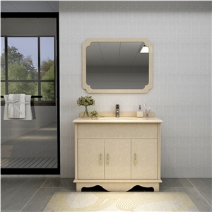 Single Hole Artificial Marble Bathroom Countertop